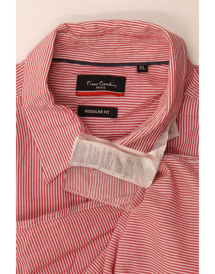 Camisa masculina Pierre Cardin Regular Fit XL poliéster listrado vermelho