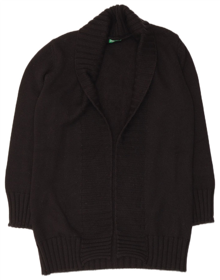 Suéter Cardigan Aberto Feminino Benetton Reino Unido 12 Médio Preto