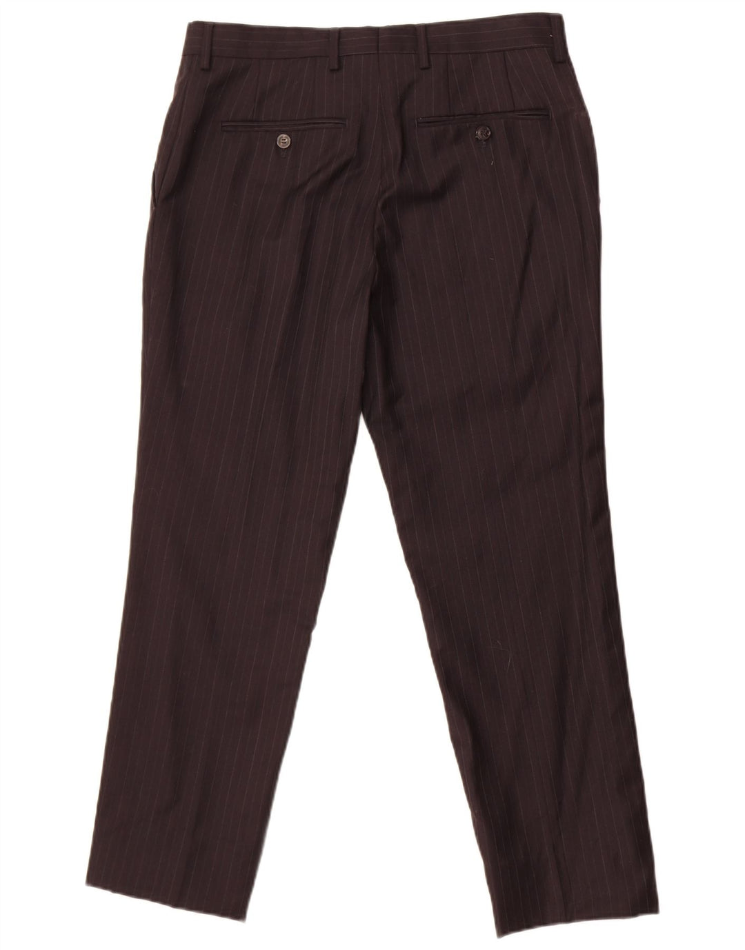 Zara Mens Straight Suit Calças EU 40 Médio W32 L27 Riscas Pretas