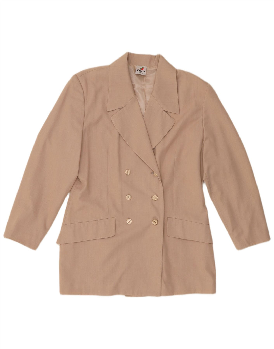 Jaqueta blazer feminina Ecco com peito duplo EU 38/40 poliéster bege médio
