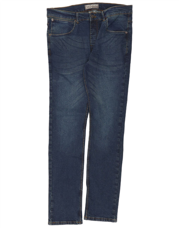 French Connection Mens Slim Jeans W36 L32 Azul Marinho Algodão