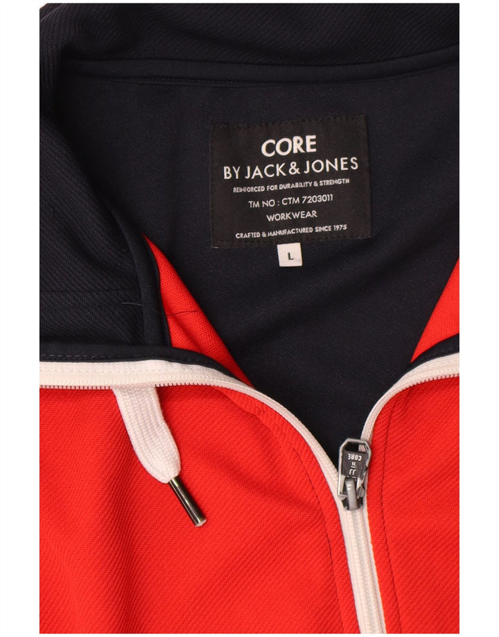Jack & Jones Jaqueta masculina de agasalho grande bloco colorido azul marinho