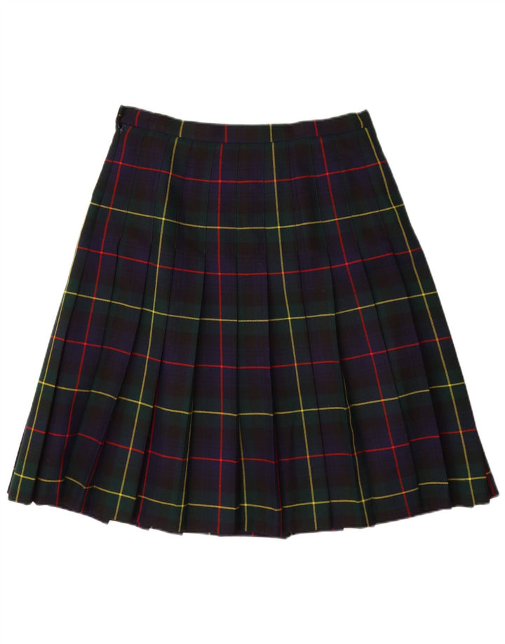 Saia feminina Pringle faca plissada UE 42 grande W30 xadrez azul marinho