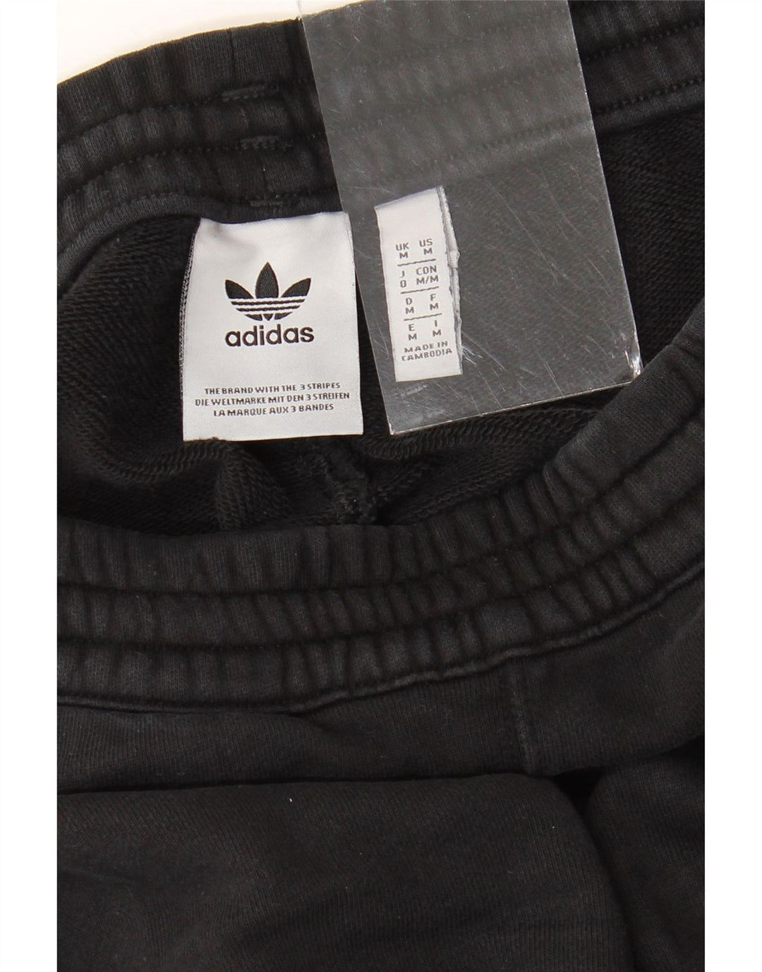 ADIDAS Mens Graphic Tracksuit Calças Joggers Médio Algodão Preto