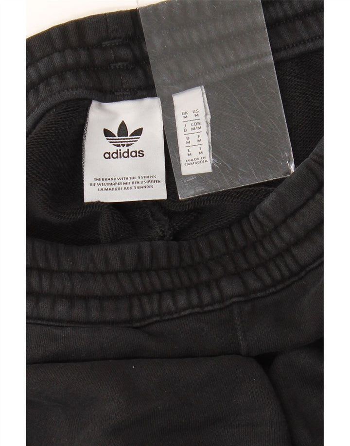 ADIDAS Mens Graphic Tracksuit Calças Joggers Médio Algodão Preto