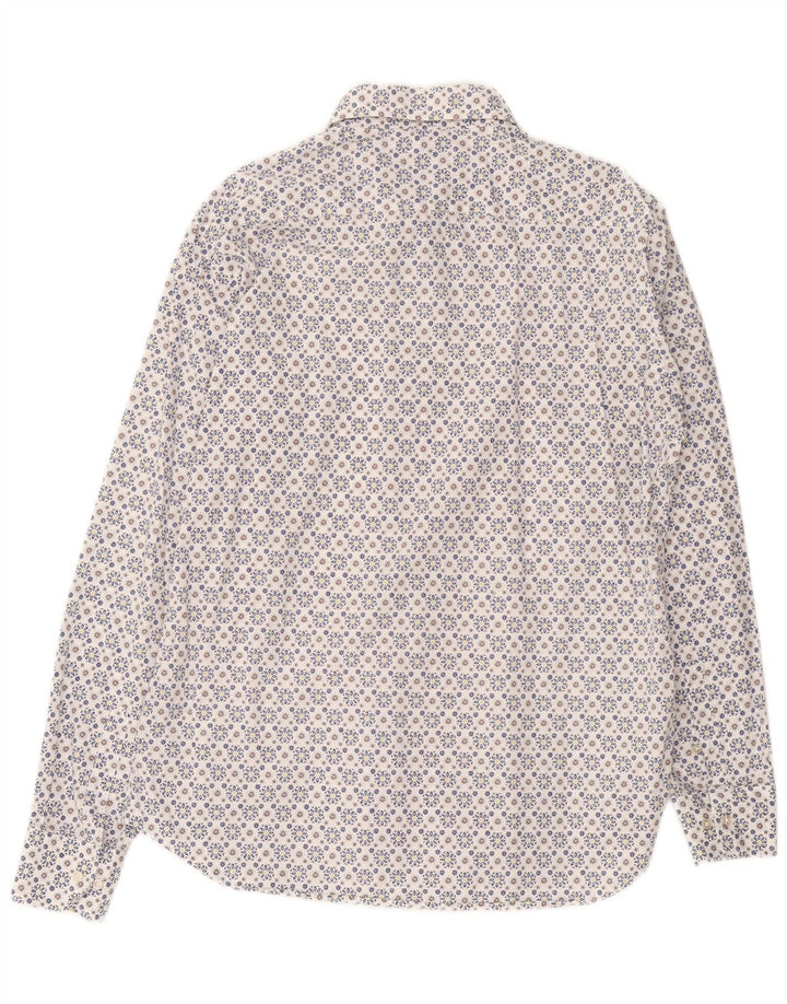 Camisa masculina Ritz tamanho 44 17 1/2 XL algodão floral branco
