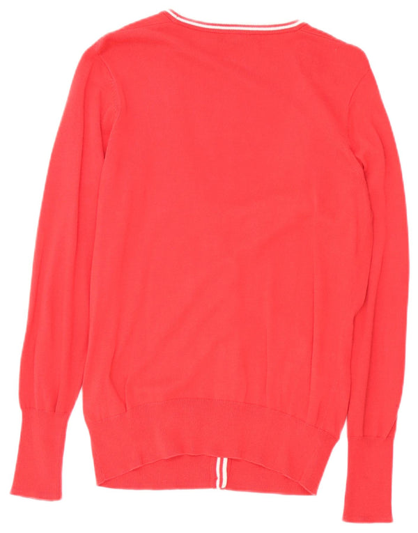 Suéter cardigã feminino Fred Perry Reino Unido 10 pequeno algodão vermelho