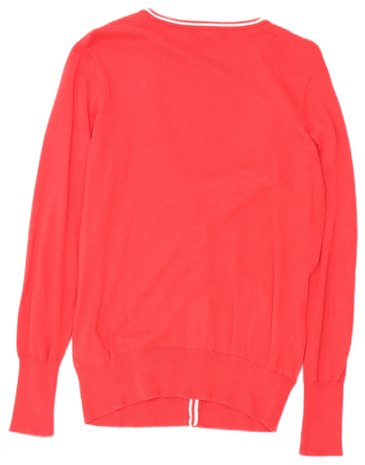 Suéter cardigã feminino Fred Perry Reino Unido 10 pequeno algodão vermelho