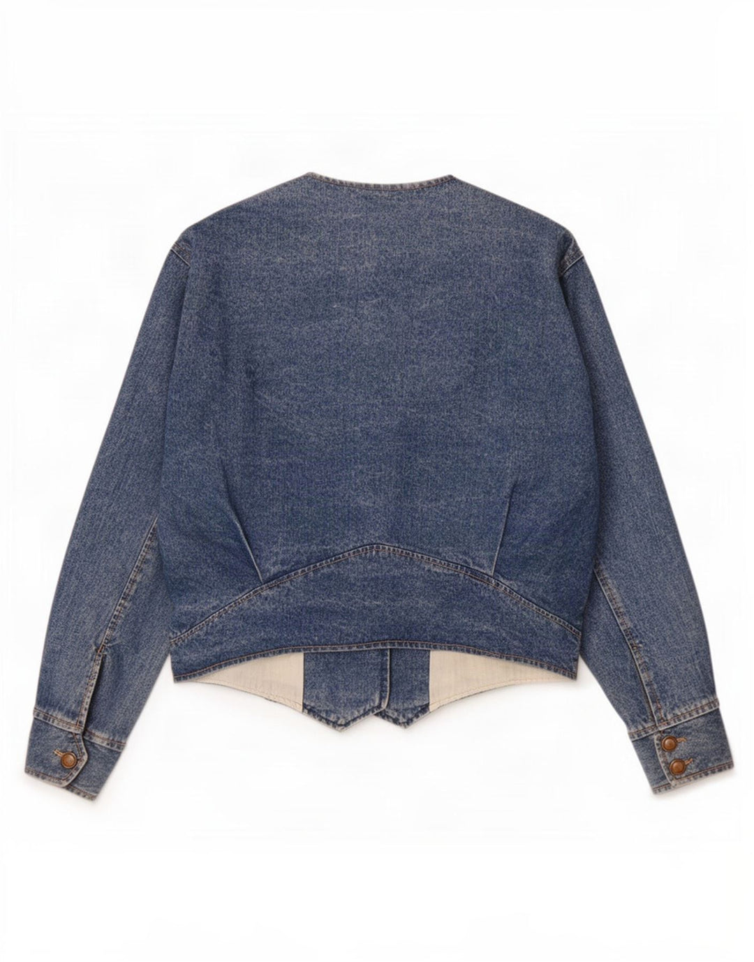 Jaqueta jeans feminina Airport UK 12 algodão azul médio
