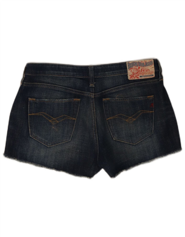 Shorts jeans feminino Replay W28 algodão azul médio