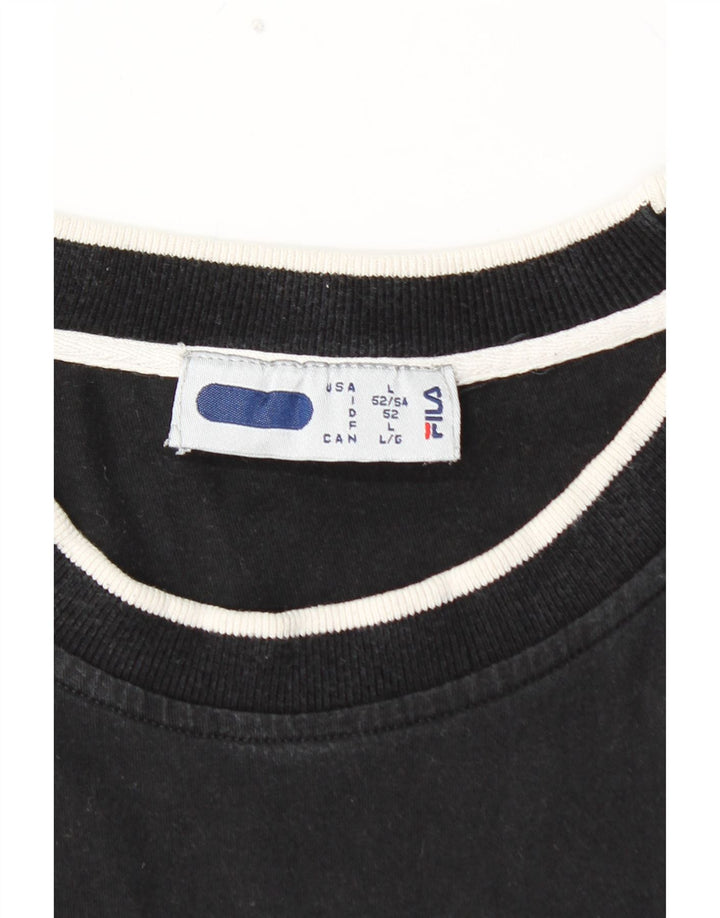 Camiseta masculina gráfica FILA Top grande preto