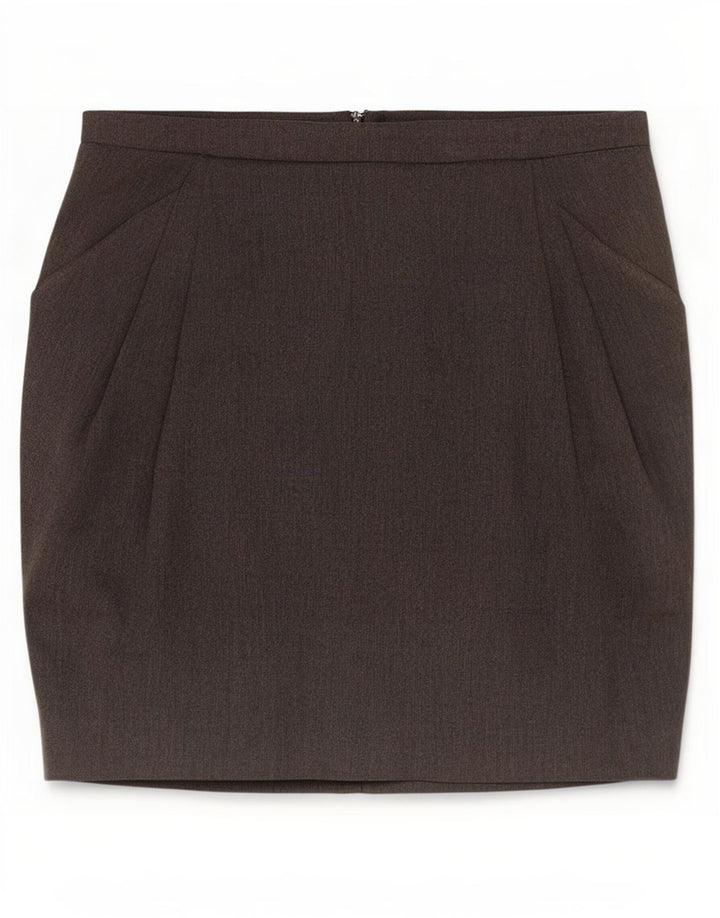 Mini saia feminina Zara pequena W26 poliéster cinza