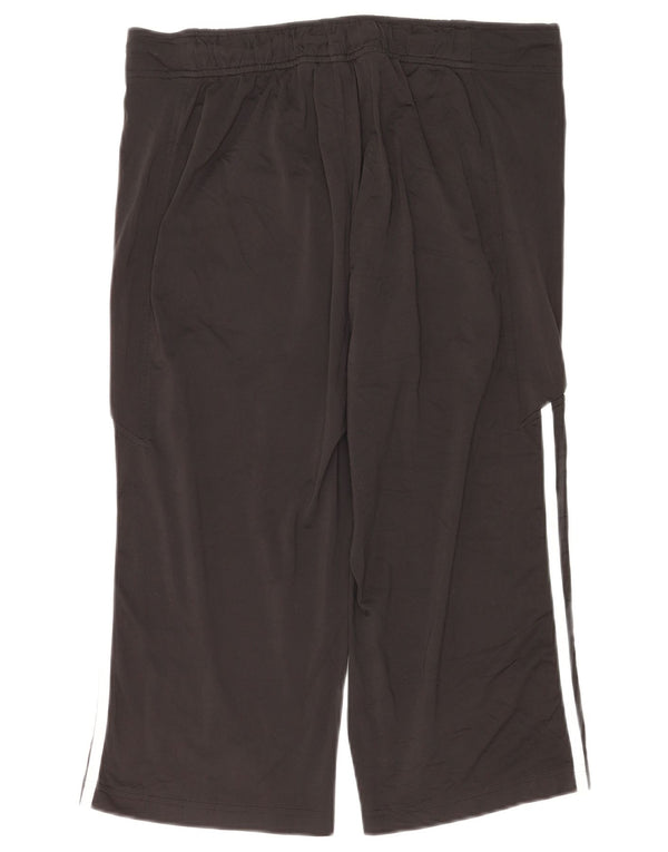 Adidas Womens Capri Calças de treino UK 14 Grande Poliéster Preto