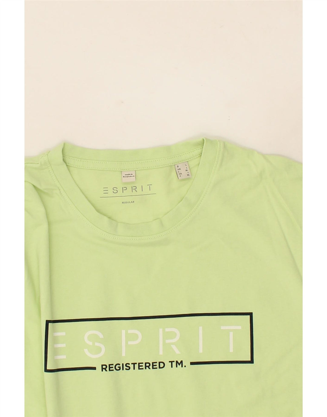 ESPRIT Mens Regular Graphic T-Shirt Top Large Green Cotton Vintage Esprit and Second-Hand Esprit from Messina Hembry 