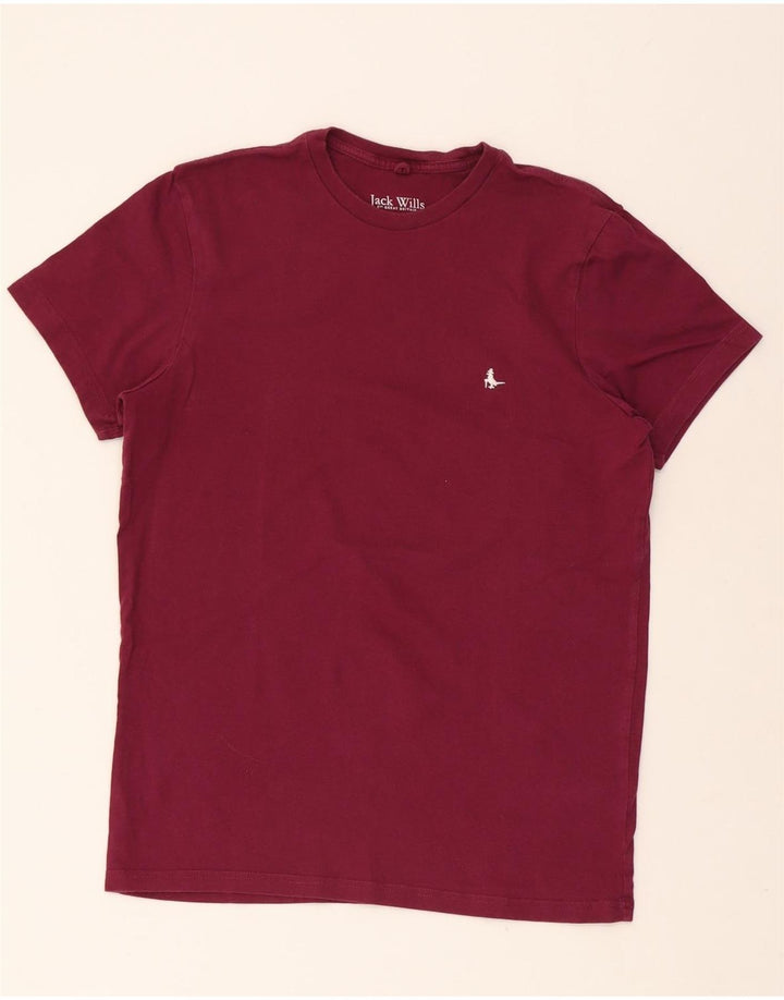 JACK WILLS Mens Classic Fit T-Shirt Top Small Burgundy Cotton Vintage Jack Wills and Second-Hand Jack Wills from Messina Hembry 