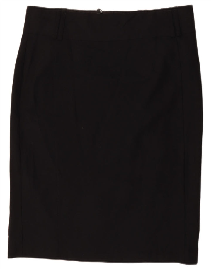 Saia lápis feminina Marks & Spencer Reino Unido 20 2XL W40 poliéster preto