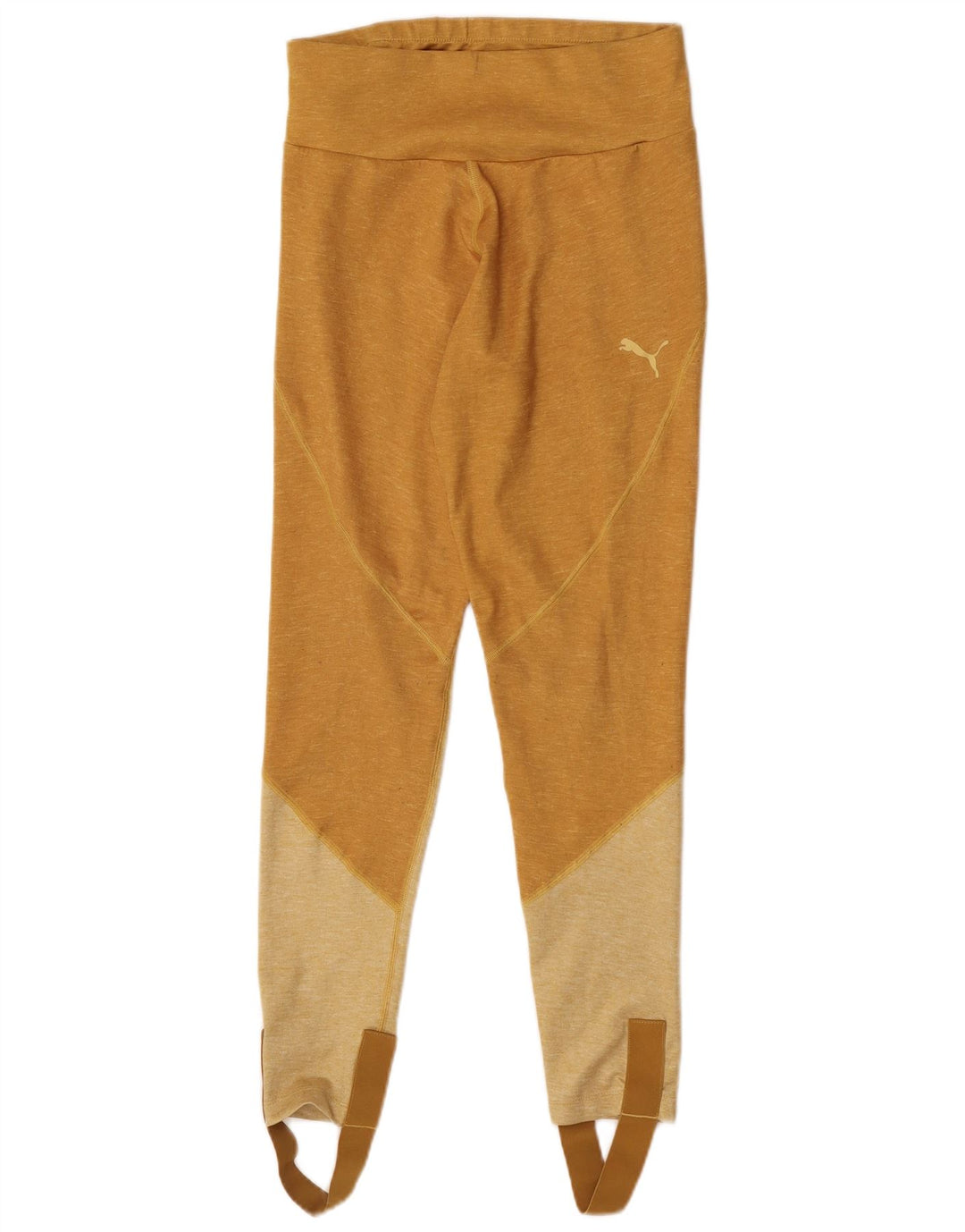 Leggings de estribo feminino Puma UK 14 grande amarelo colorblock poliéster