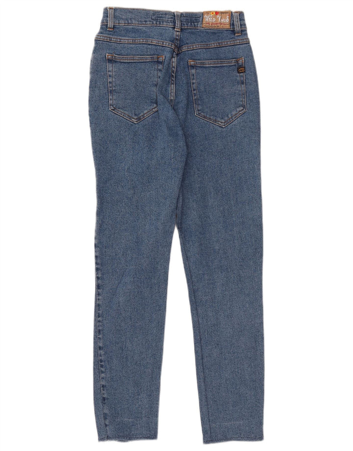 Jeans vintage feminino cintura alta cônico IT 44 médio W27 L29 algodão azul