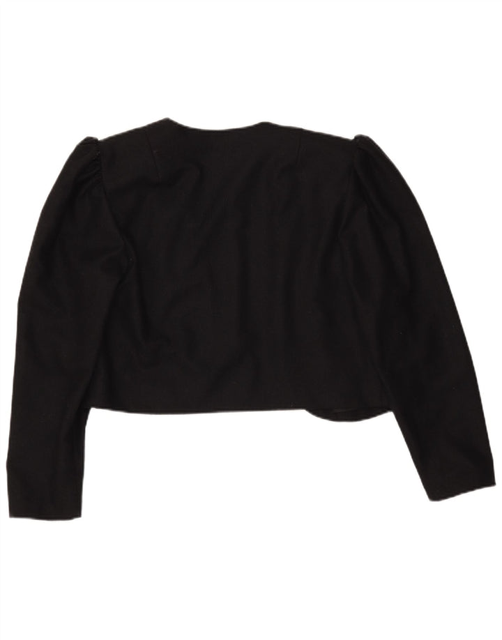 Jaqueta Blazer Vintage Feminina Crop EU 40 Poliéster Preto Médio