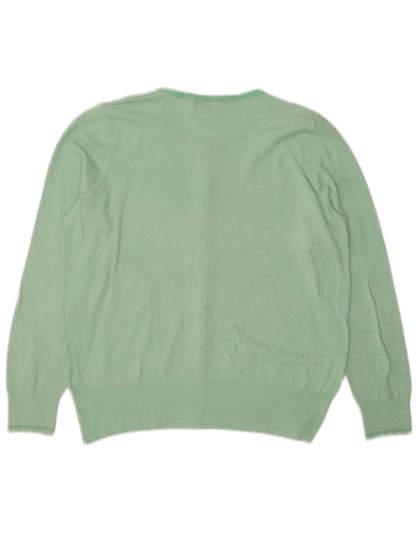 Suéter cardigã feminino Marks & Spencer UK 16 grande viscose verde