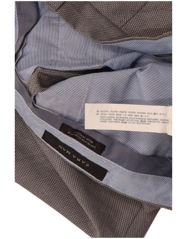 Calça masculina Zara Slim Suit EU 40 Médio W31 L33 Cinza Poliéster