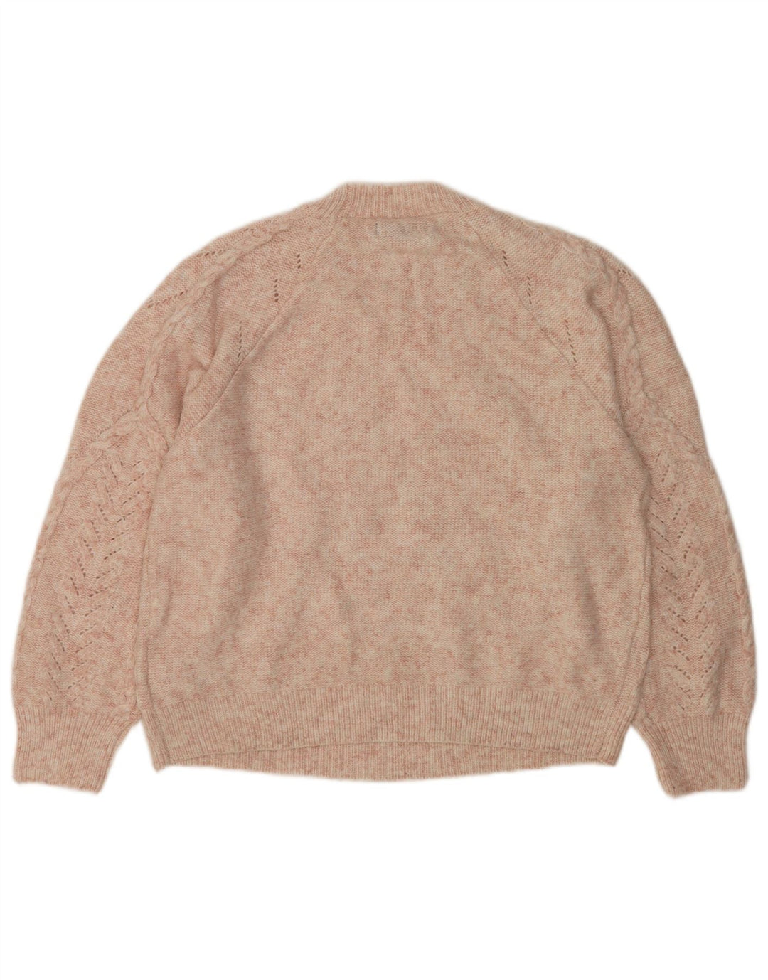 Suéter feminino Marks & Spencer com gola redonda Reino Unido 14 poliéster rosa médio