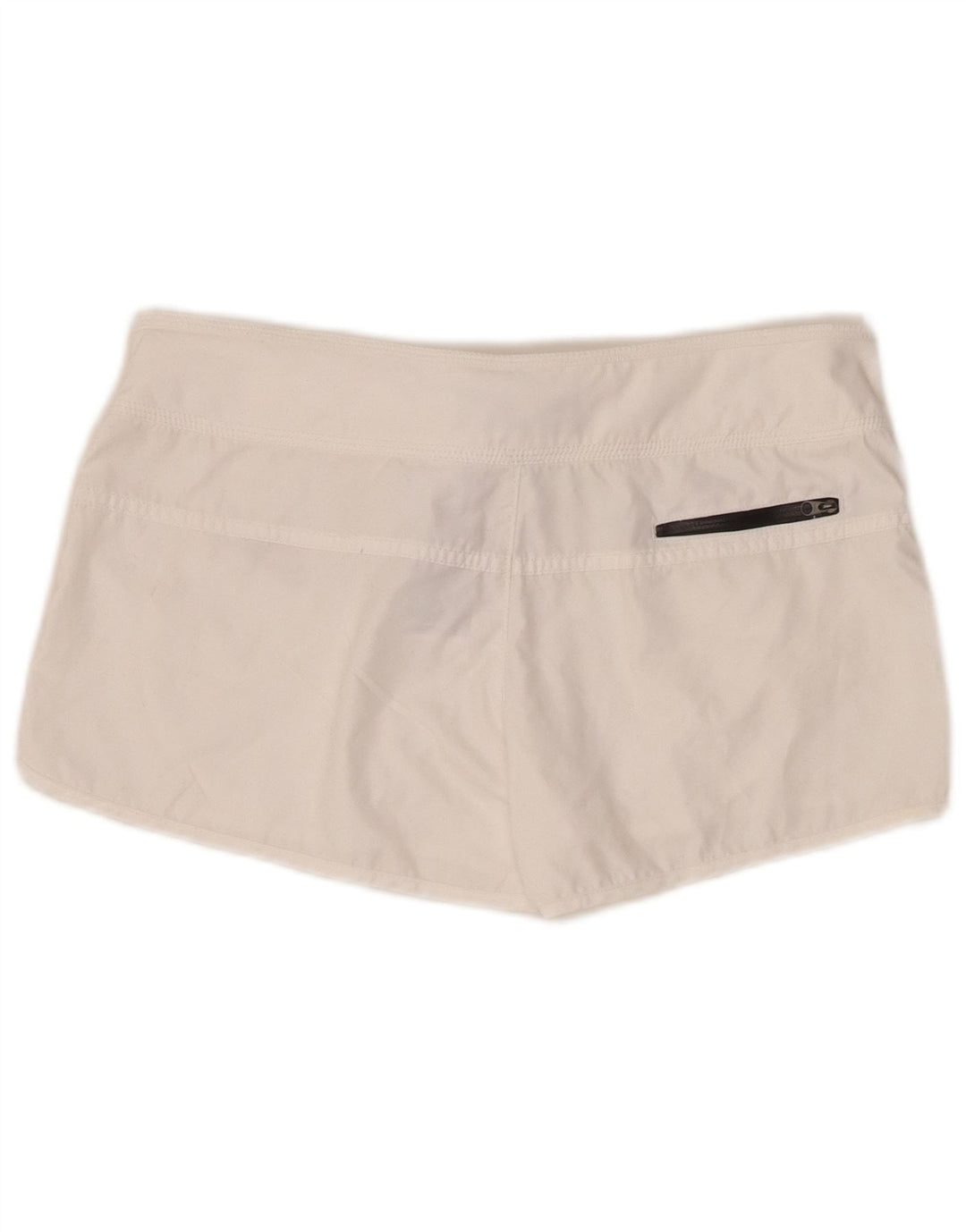 Shorts esportivos femininos Nike UK 10 pequeno poliéster branco