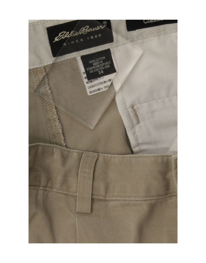 EDDIE BAUER Mens Classic Pegged Chino Trousers W34 L29 Beige Cotton Vintage Eddie Bauer and Second-Hand Eddie Bauer from Messina Hembry 