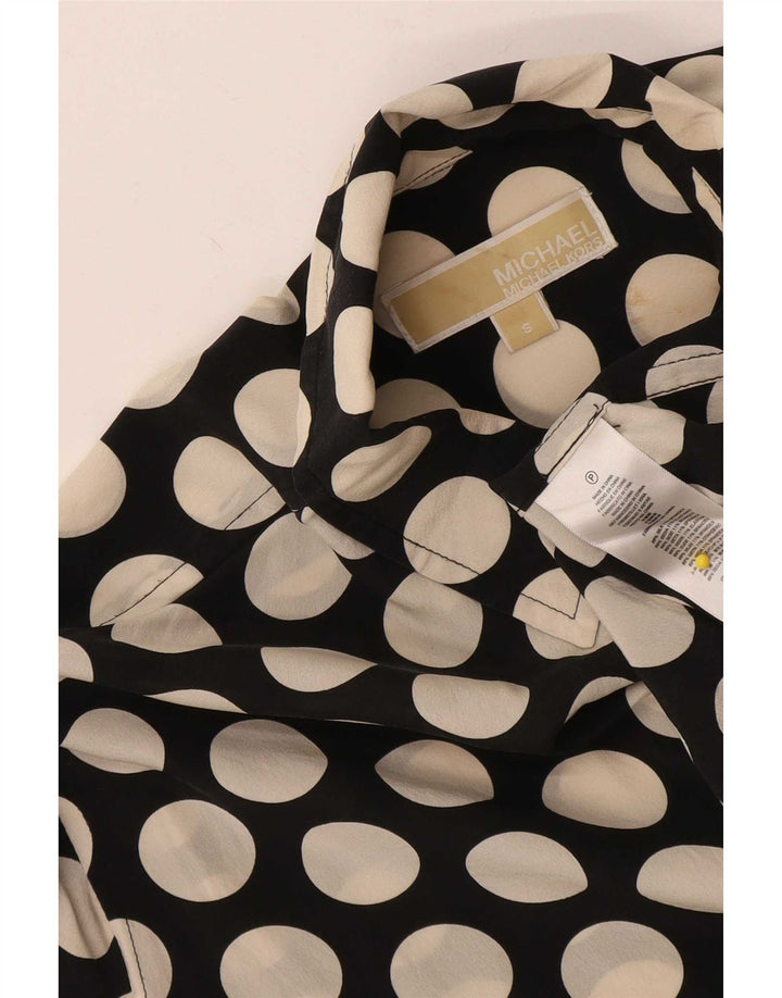 Camisa oversized Michael Kors Longline feminina Reino Unido 10 bolinhas pretas pequenas