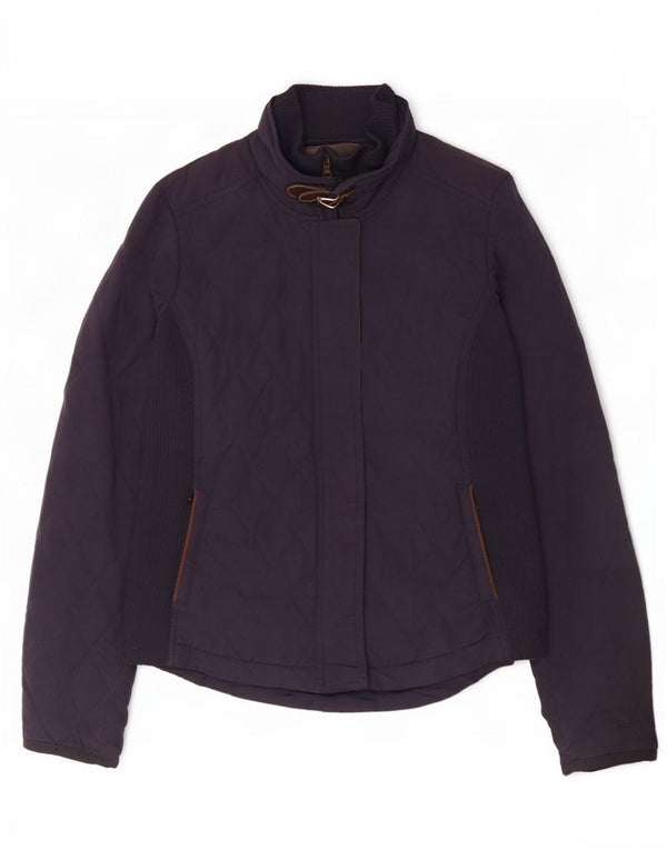 Jaqueta acolchoada feminina Massimo Dutti UK 12 poliéster azul marinho médio