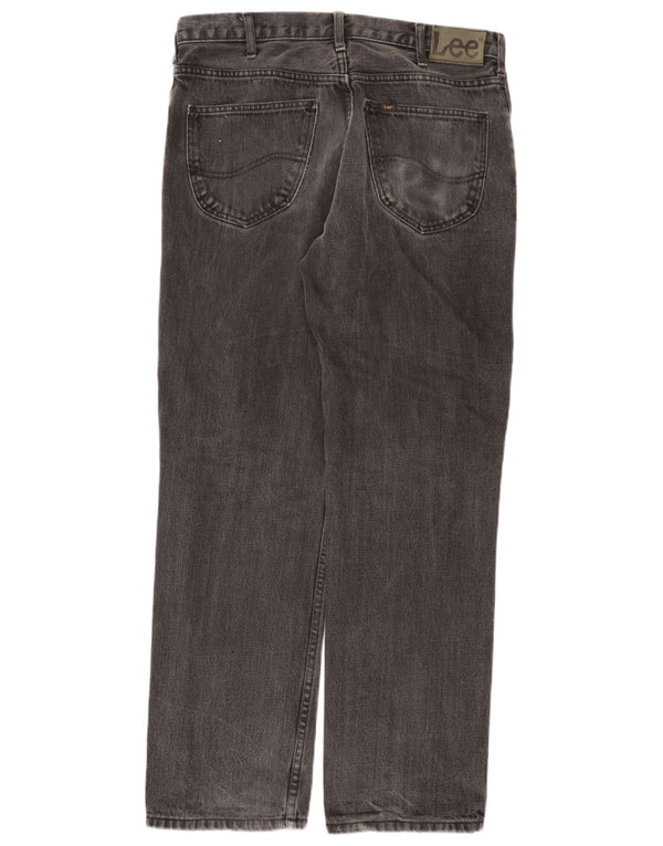 Lee Mens Brooklyn Straight Jeans W34 L30 Algodão Cinza