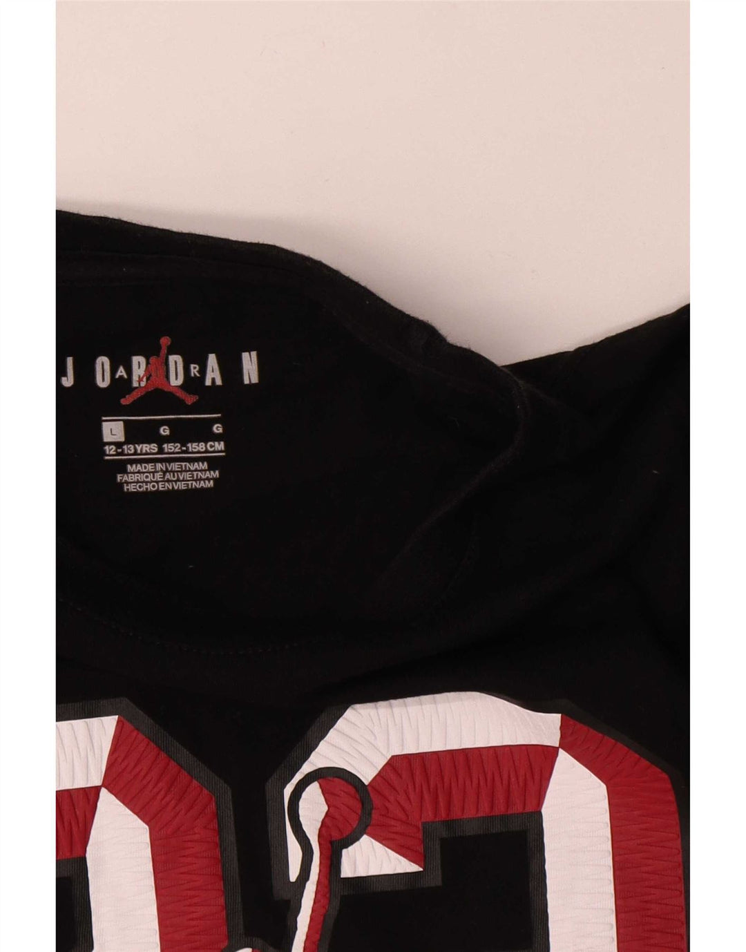 Top gráfico Jordan Boys manga comprida 12-13 anos grande preto