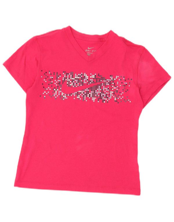 Camiseta Nike Girls Dri Fit Graphic Top 10-11 Anos Rosa