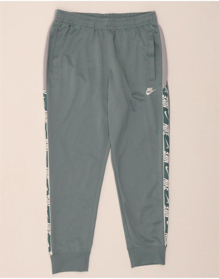 NIKE Mens Graphic Tracksuit Calças Joggers Poliéster Verde Médio