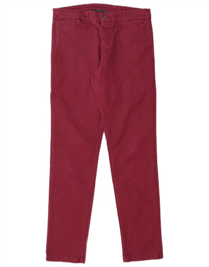 Calça chino feminina CARHARTT W31 L30 algodão borgonha