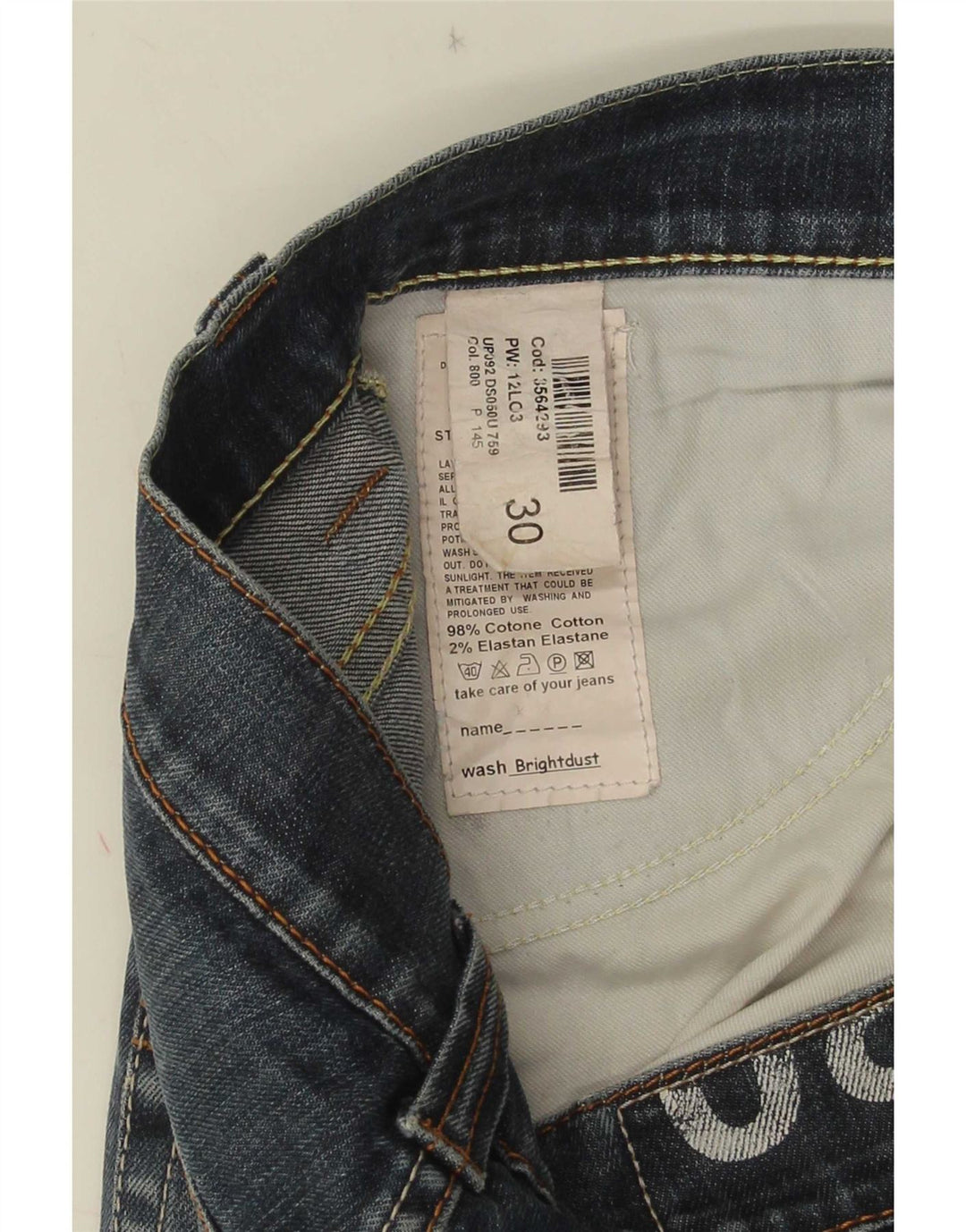 Dondup Jeans Slim Feminino W30 L32 Azul Algodão