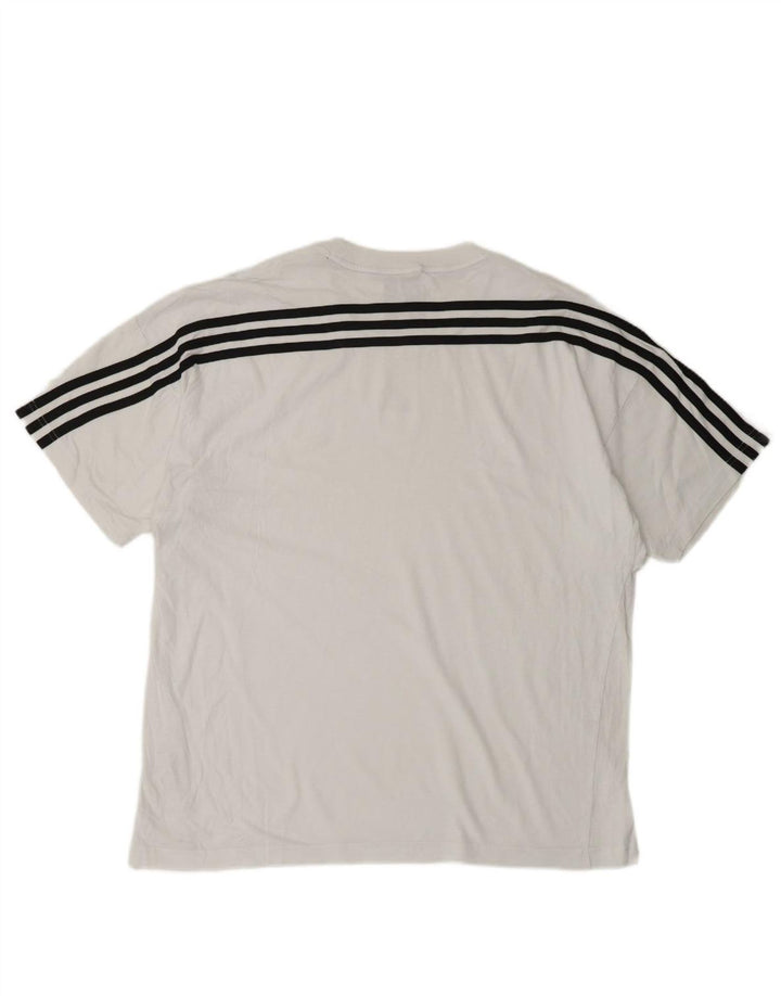 ADIDAS Mens T-Shirt Top Grande Algodão Branco