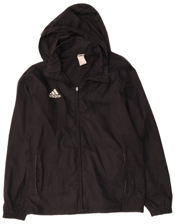 Adidas Mens Hooded Rain Jacket UK 38 Médio Preto Poliamida