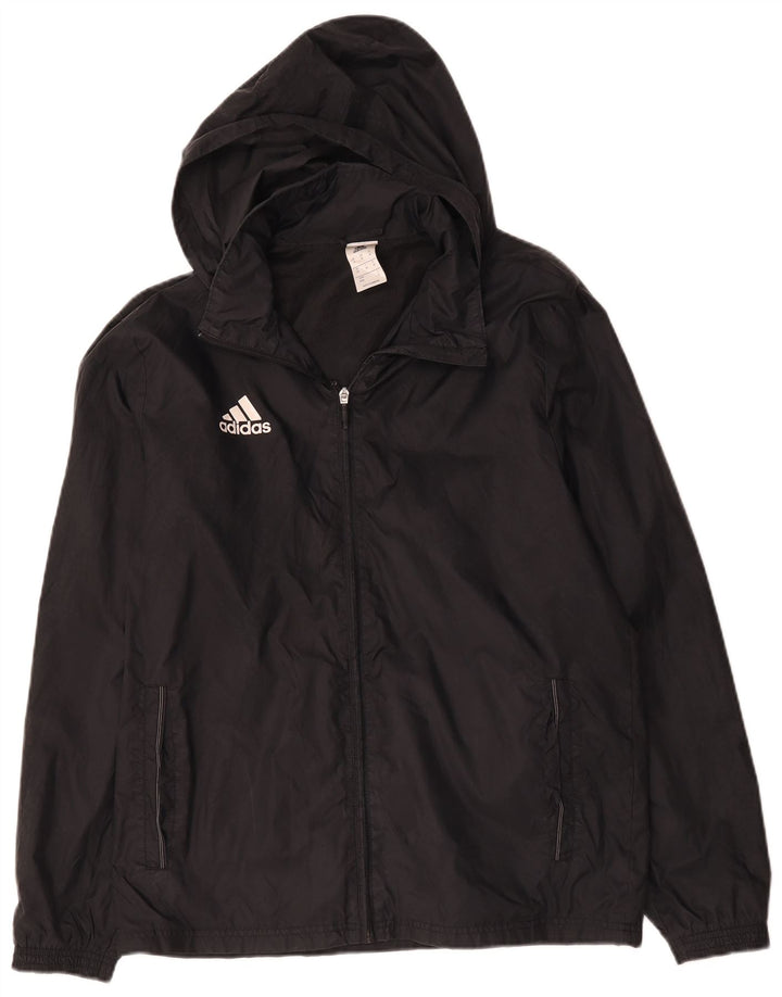 Adidas Mens Hooded Rain Jacket UK 38 Médio Preto Poliamida