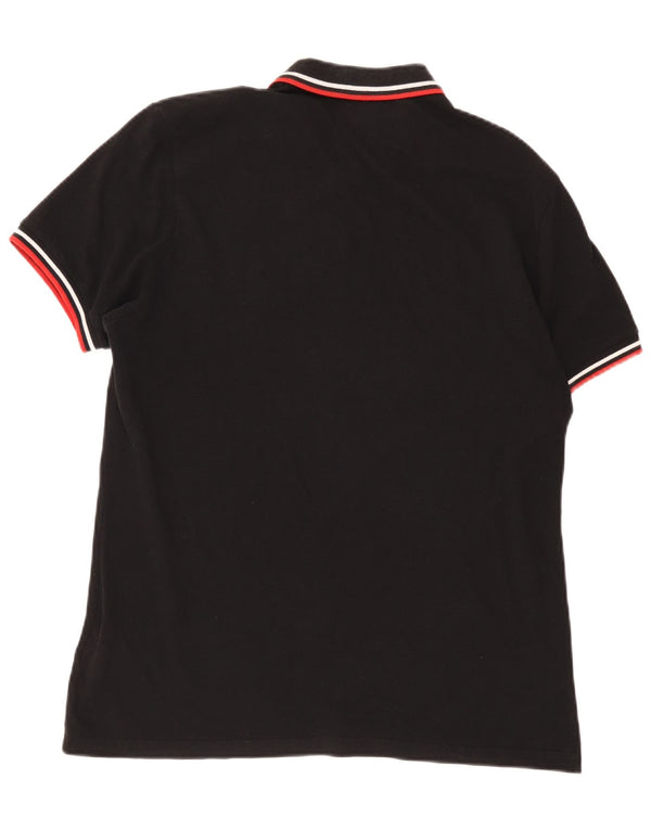 Camisa polo masculina Pretty Green XL de algodão listrado preto