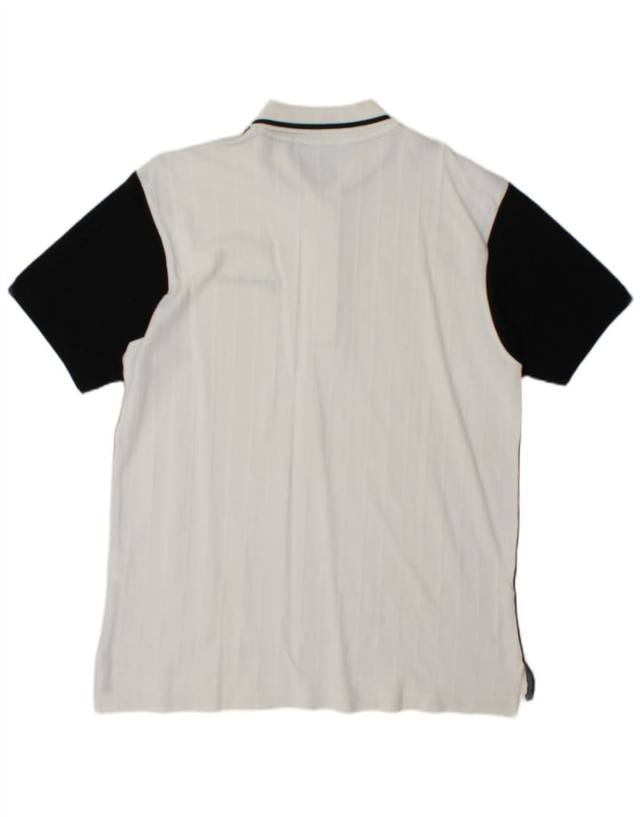 Camisa polo masculina Sergio Tacchini médio branco algodão colorblock