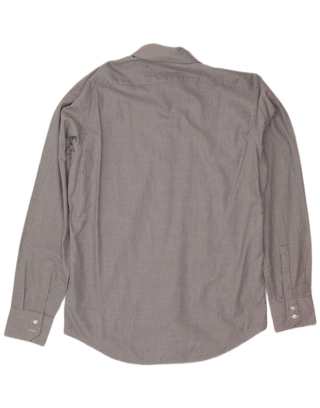 Camisa masculina Hugo Boss tamanho 40 15 3/4 algodão manchado cinza médio
