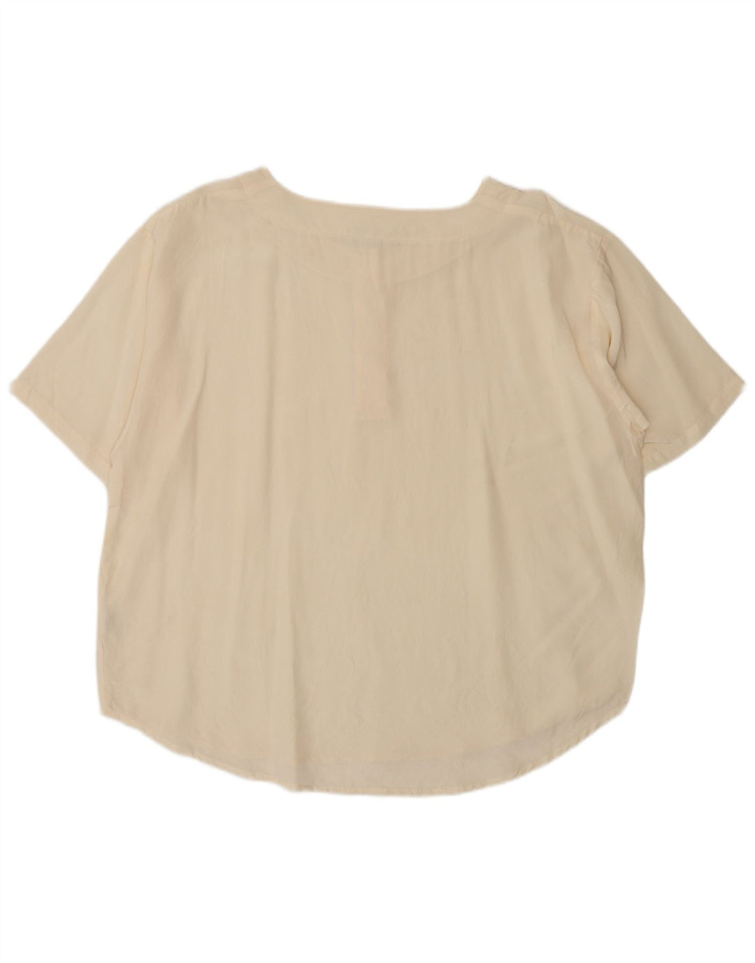 Blusa feminina vintage UK 18 XL seda bege