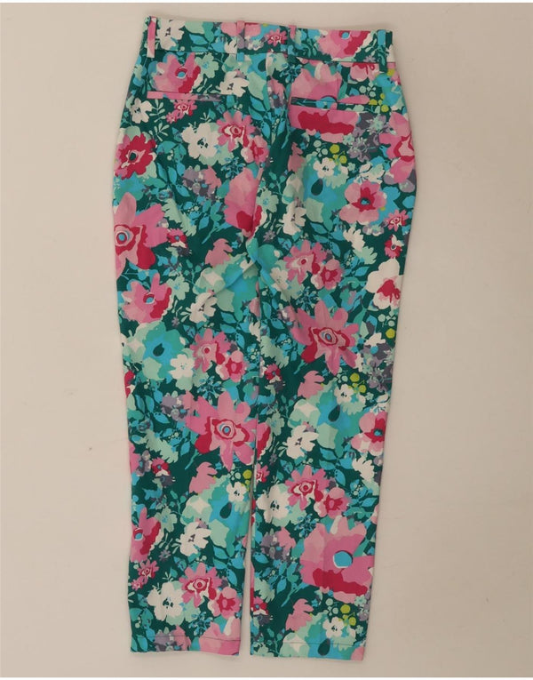 Calça feminina recortada de cintura alta Calliope XS W25 L23 floral multicolorida
