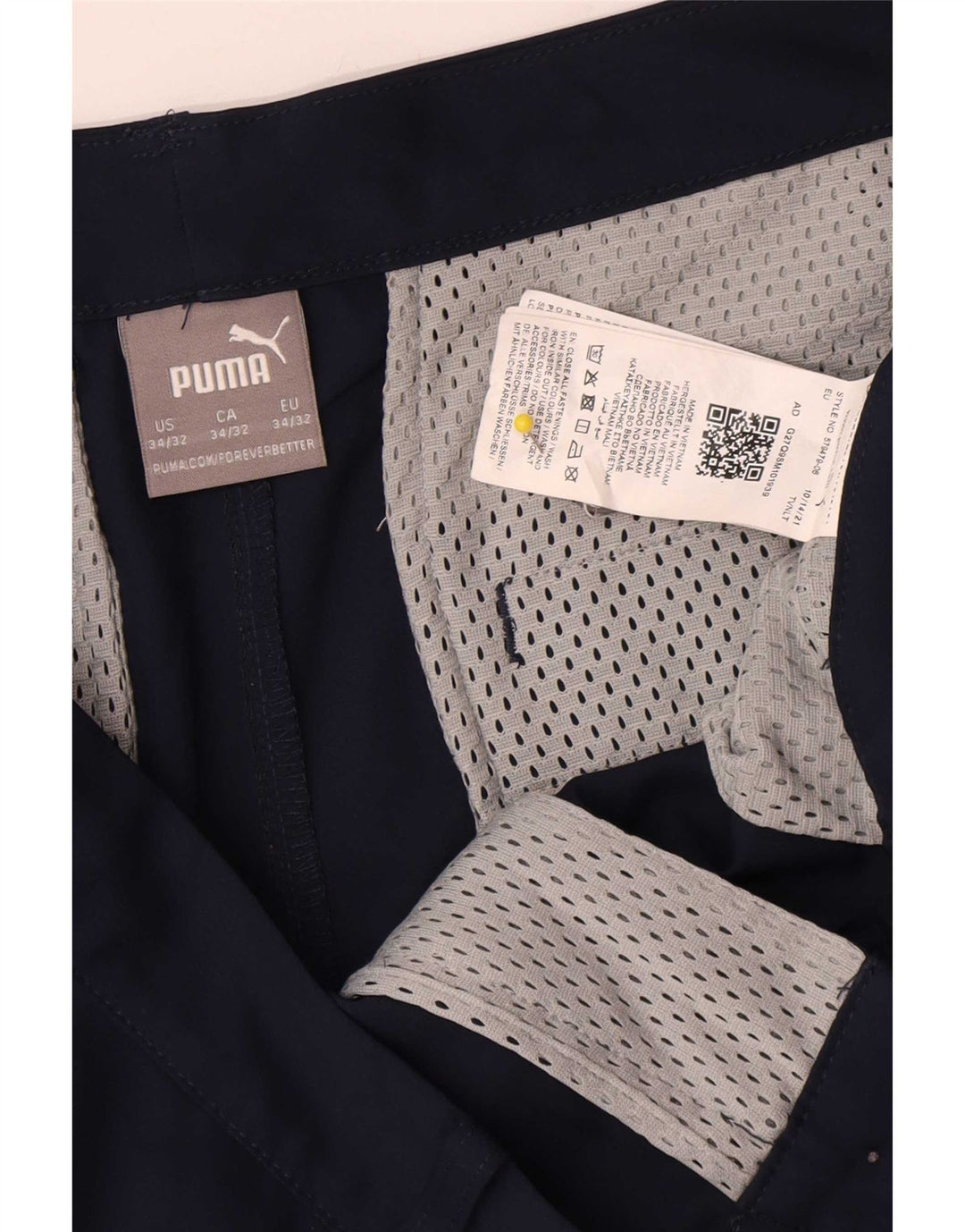 Calças Chino Masculinas Puma Straight W34 L32 Azul Marinho Poliéster