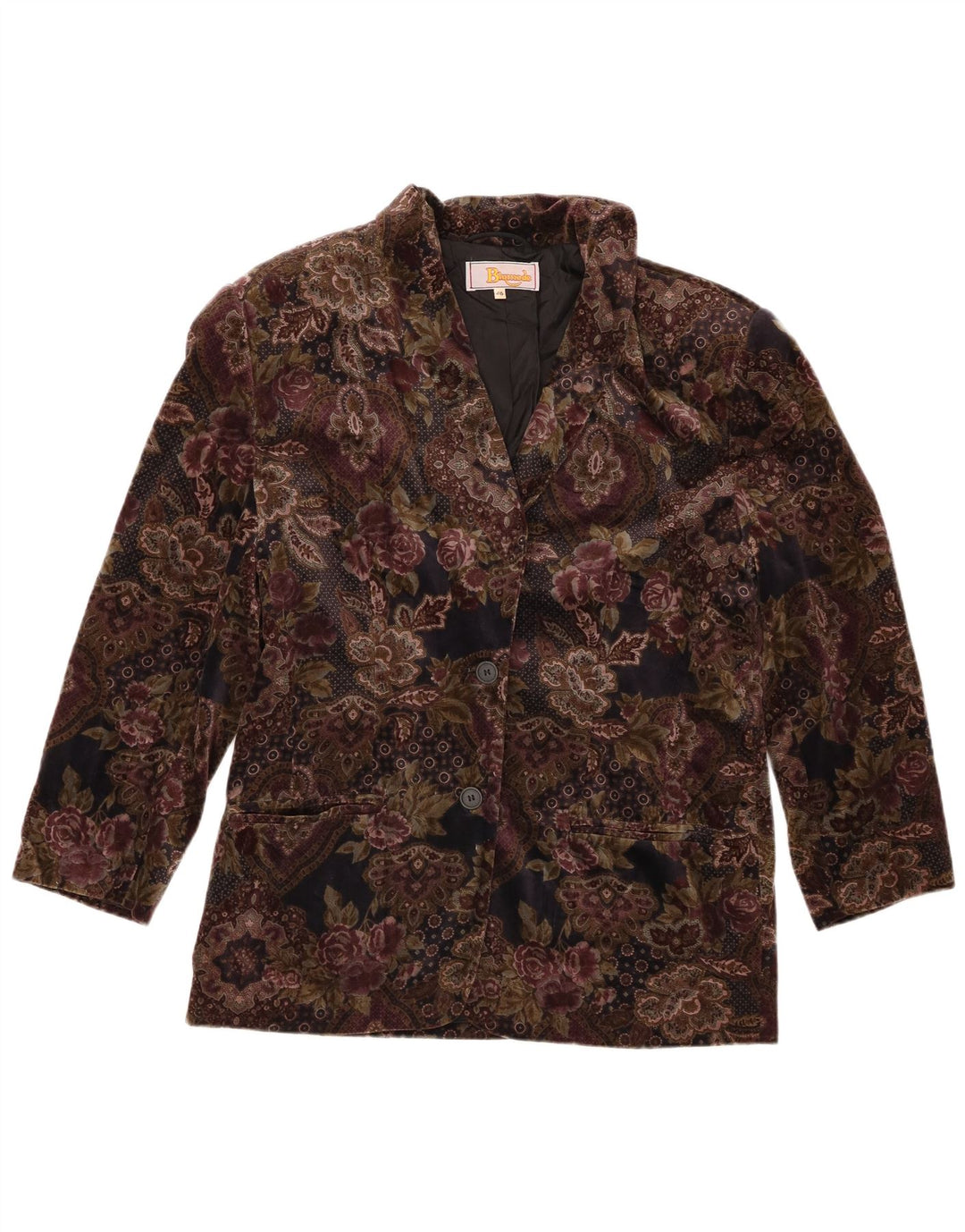 Jaqueta blazer feminina Blumode com 2 botões EU 46 XL marrom floral