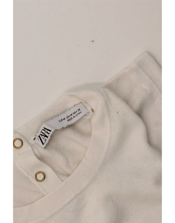 Zara Womens Vest Top UK 12 Médio Branco