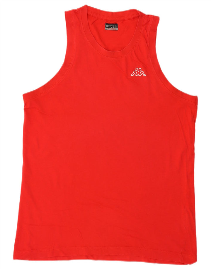 Kappa Mens Colete Top XL Algodão Vermelho