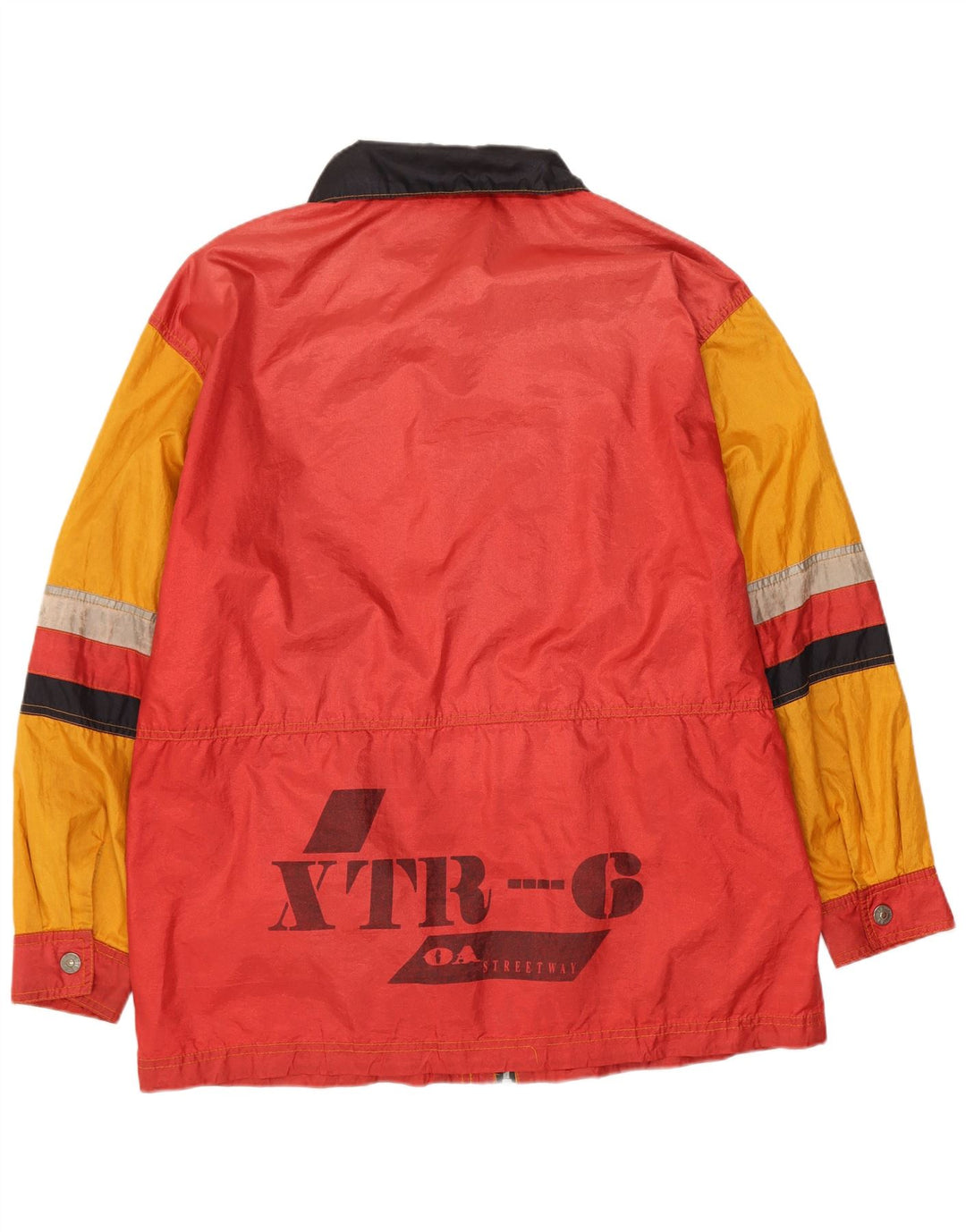 Capa de chuva masculina vintage gráfica UK 36 poliamida colorblock amarelo pequeno