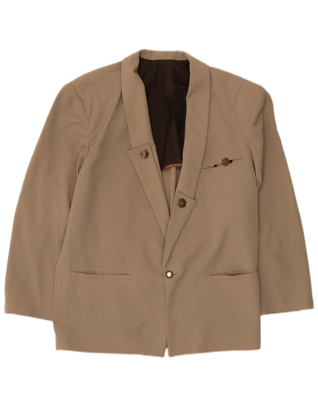Jaqueta Blazer Masculina Vintage com 1 Botão Reino Unido 38 Viscose Bege Médio